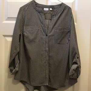 3/4 sleeve checkered top